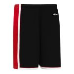 Athletic Knit BS1735-348 Pro Basketball Shorts - Black/Red/White - Rear