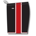 Athletic Knit BS1735-348 Pro Basketball Shorts - Black/Red/White - Left