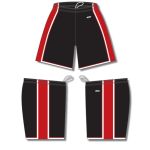 Athletic Knit BS1735-348 Pro Basketball Shorts - Black/Red/White - Full