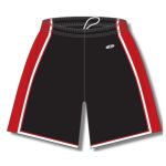 Athletic Knit BS1735-348 Pro Basketball Shorts - Black/Red/White - Front