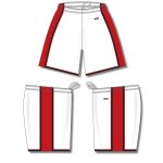Athletic Knit BS1735-415 Pro Basketball Shorts - White/Red/Black - Full