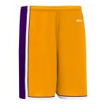 Athletic Knit BS1735-435 Pro Basketball Shorts - Gold/Purple/White - Rear