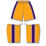 Athletic Knit BS1735-435 Pro Basketball Shorts - Gold/Purple/White - Full