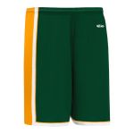 Athletic Knit BS1735-439 Pro Basketball Shorts - Dark Green/Gold/White - Rear