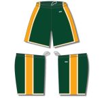Athletic Knit BS1735-439 Pro Basketball Shorts - Dark Green/Gold/White - Full