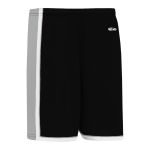 Athletic Knit BS1735-918 Pro Basketball Shorts - Black/Grey/White - Rear
