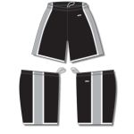 Athletic Knit BS1735-918 Pro Basketball Shorts - Black/Grey/White - Full