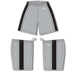 Athletic Knit BS1735-973 Pro Basketball Shorts - Grey/Black/White - Full