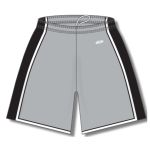 Athletic Knit BS1735-973 Pro Basketball Shorts - Grey/Black/White - Front