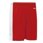 Athletic Knit BS9145-208 Pro Basketball Shorts - Red/White - Rear