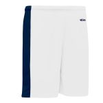 Athletic Knit BS9145-217 Pro Basketball Shorts - White/Navy - Rear