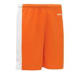 Athletic Knit BS9145-238 Pro Basketball Shorts - Orange/White - Rear
