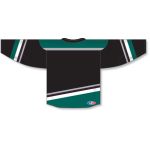 Athletic Knit H550B-ANA496B Pro Hockey Jersey - 2018 Anaheim 3rd Black - Rear
