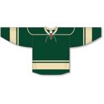 Athletic Knit H550B-MIN563B Pro Hockey Jersey - 2009 Minnesota 3rd Dark Green - Front