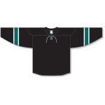 Athletic Knit H550B-SAN634B Pro Hockey Jersey - 2008 San Jose 3rd Black - Front