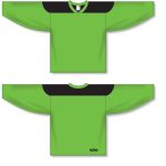 Athletic Knit H6100-269 League Hockey Jersey - Lime Green/Black - Full