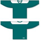 Athletic Knit H6100-288 League Hockey Jersey - Pacific Teal/White - Full