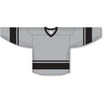 Athletic Knit H6400-822 League Hockey Jersey - Grey/Black - Front