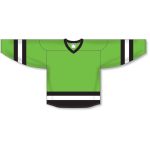 Athletic Knit H6500-107 League Hockey Jersey - Lime Green/Black/White - Front