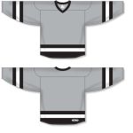 Athletic Knit H6500-112 League Hockey Jersey - Grey/Black/White - Full
