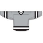 Athletic Knit H6500-112 League Hockey Jersey - Grey/Black/White - Front