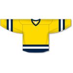Athletic Knit H6500-255 League Hockey Jersey - Maize/Navy/White - Front