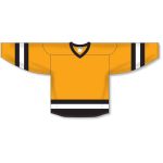 Athletic Knit H6500-329 League Hockey Jersey - Gold/Black/White - Front