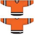 Athletic Knit H6500-330 League Hockey Jersey - Orange/Black/White - Full