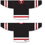 Athletic Knit H6500-348 League Hockey Jersey - Black/White/Red - Full