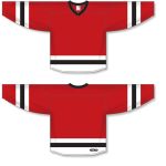 Athletic Knit H6500-414 League Hockey Jersey - Red/White/Black - Full