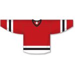 Athletic Knit H6500-414 League Hockey Jersey - Red/White/Black - Front
