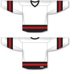 Athletic Knit H6500-415 League Hockey Jersey - White/Black/Red - Full
