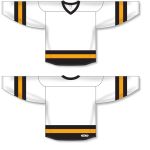 Athletic Knit H6500-436 League Hockey Jersey - White/Black/Gold - Full