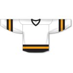 Athletic Knit H6500-436 League Hockey Jersey - White/Black/Gold - Front