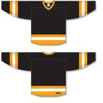Athletic Knit H6500-437 League Hockey Jersey - Black/Gold/White - Full