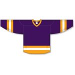 Athletic Knit H6500-441 League Hockey Jersey - Purple/Gold/White - Front
