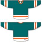 Athletic Knit H6500-458 League Hockey Jersey - Pacific Teal/White/Orange - Full