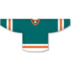Athletic Knit H6500-458 League Hockey Jersey - Pacific Teal/White/Orange - Front