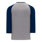Athletic Knit S1846-921 Soccer Long Sleeve Shirt - Heather Grey/Navy - Rear