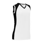 Athletic Knit LF601L-222 Women's Field Lacrosse Jersey - White/Black - Rear