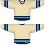 Athletic Knit H6500-545 League Hockey Jersey - Sand/Navy/Sky - Full