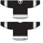 Athletic Knit H6500-918 League Hockey Jersey - Black/Grey/White - Full