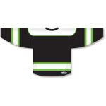Athletic Knit H7500-247 Select Hockey Jersey - Black/White/Lime Green - Rear