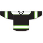 Athletic Knit H7500-247 Select Hockey Jersey - Black/White/Lime Green - Front