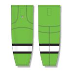 Athletic Knit HS2100-107 Lightweight Pro Hockey Socks - Lime/Black/White - Front