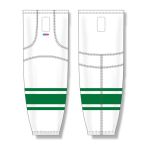 Athletic Knit HS2100-211 Lightweight Pro Hockey Socks - White/Kelly - Front