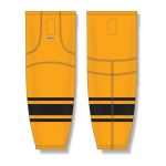 Athletic Knit HS2100-213 Lightweight Pro Hockey Socks - Gold/Black - Front