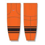 Athletic Knit HS2100-263 Lightweight Pro Hockey Socks - Orange/Black - Front