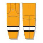 Athletic Knit HS2100-329 Lightweight Pro Hockey Socks - Gold/White/Black - Front