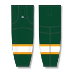 Athletic Knit HS2100-439 Lightweight Pro Hockey Socks - Dark Green/Gold/White - Front